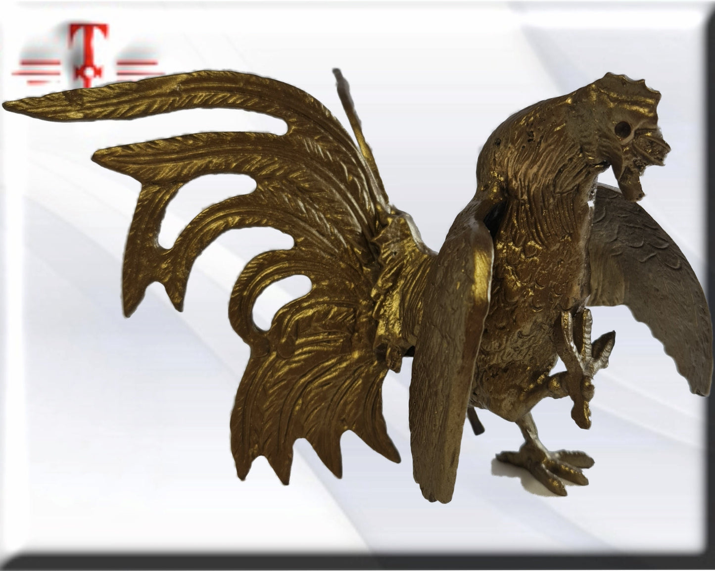 Gallo de pelea en Bronce de Benín (Africa del Oeste)