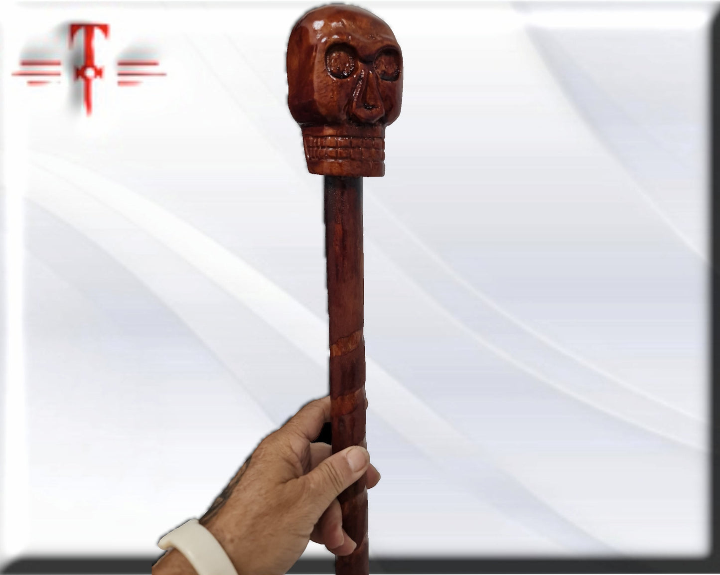 Bastón de carga Eggun con calavera , santería , Palo Mayombe , voodoo