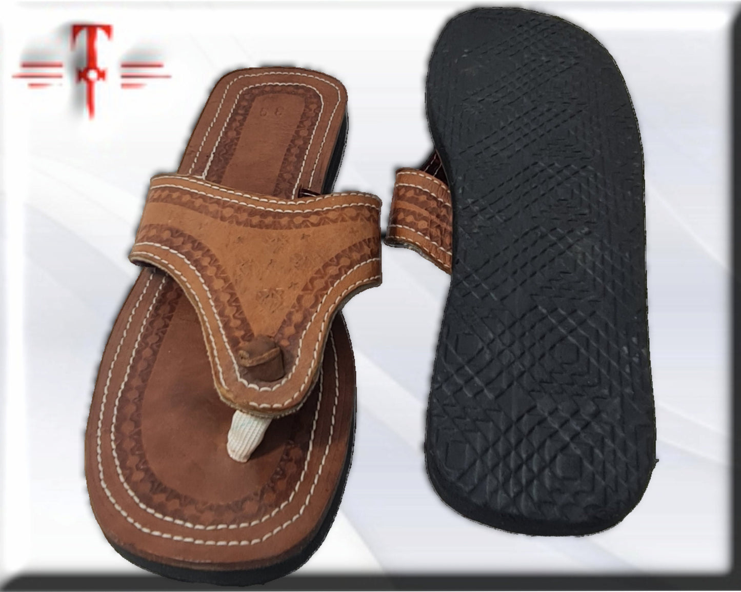 Sandalias de cuero Africanas , producto artesanal .