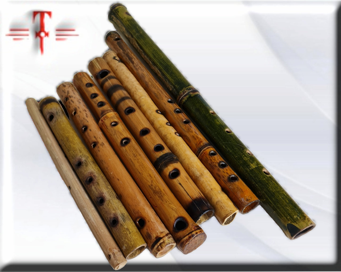 Pack 8 Flautas de Bambú , arte africano , Galería de arte , hecho a mano