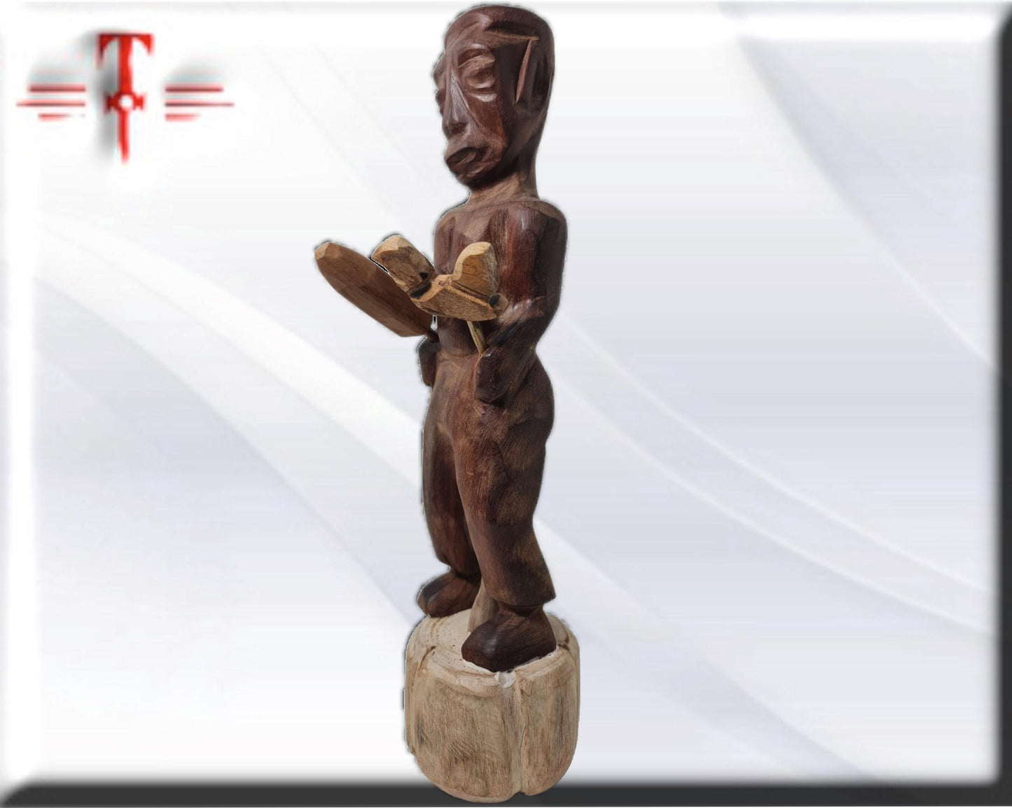 Alboran Oba Kolaba Puppe, Holz - Santeria, Yoruba, Lucumí