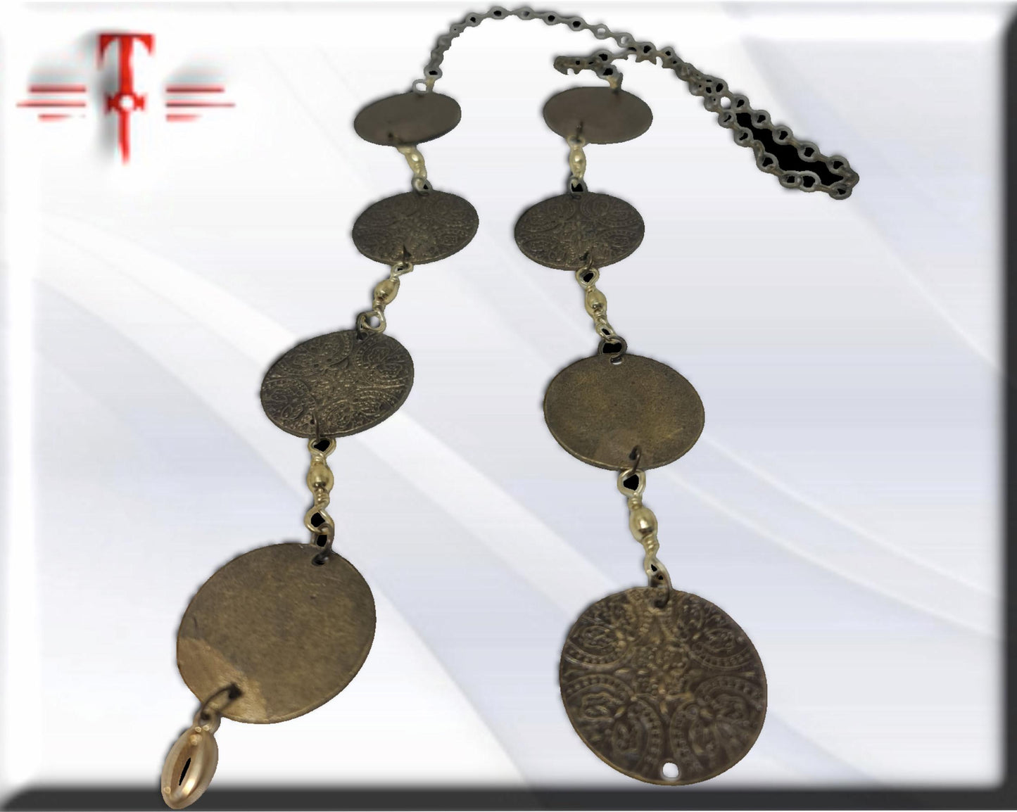 Ekuele ekwele opele de Orula Orunmila Ifá Santeria , grabado bronce
