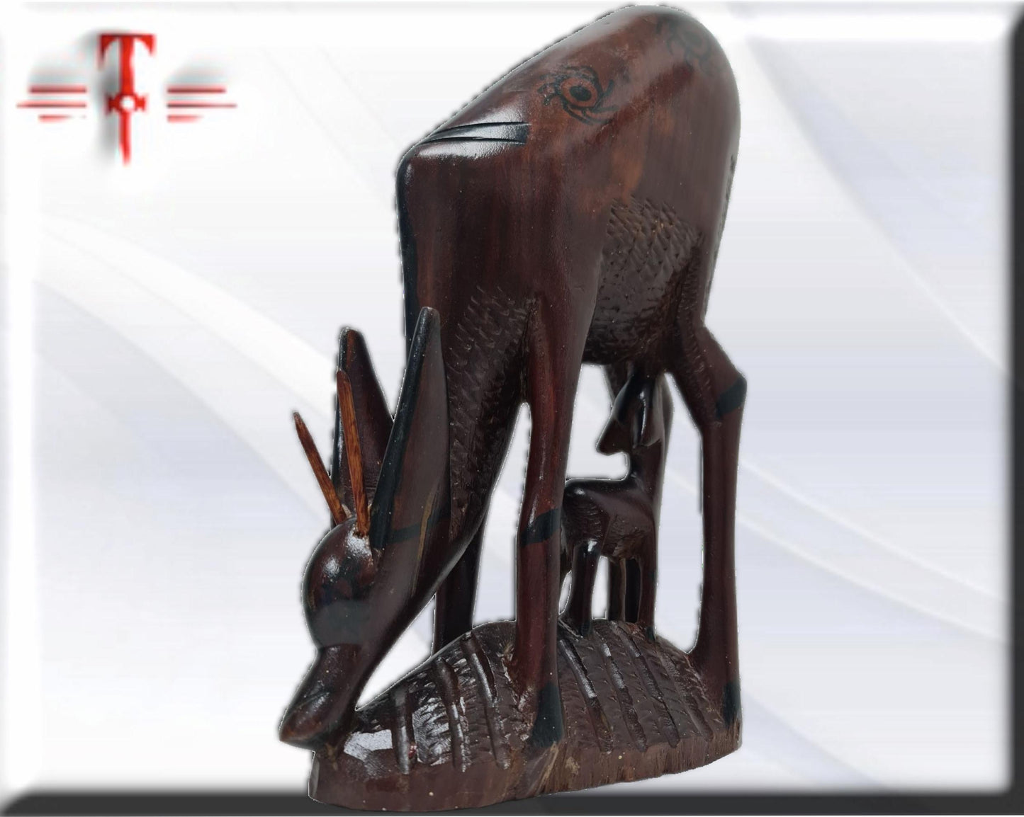 Estatua Familia Animales ciervos , Arte Africano , Galería de arte , Antigüedad , artesanía africana