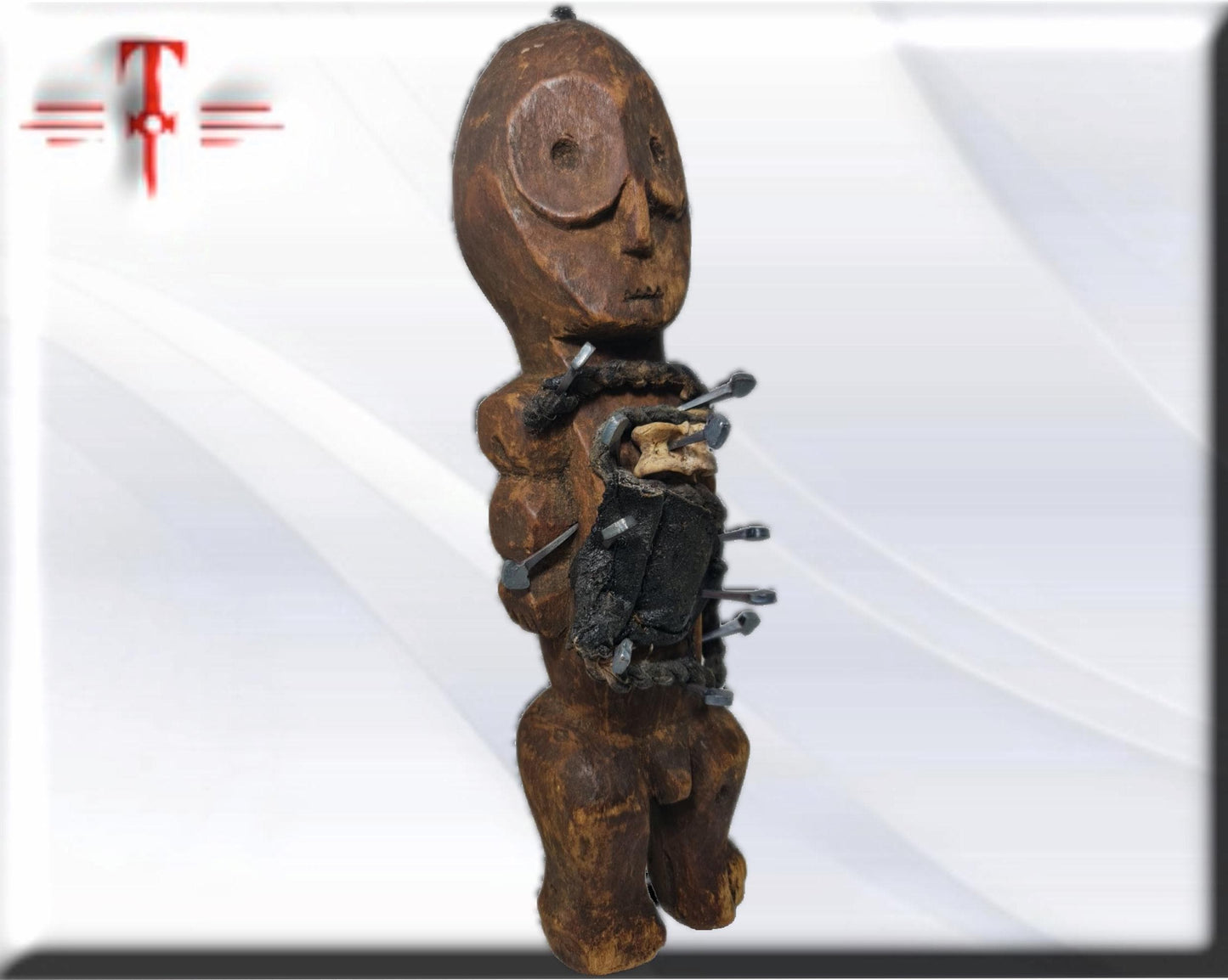 fetiche Guerrero de proteccion Nkisi . arte africano , vodun africa , Benín