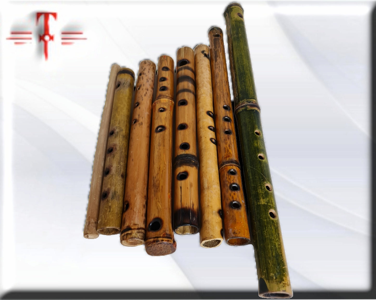 Pack 8 Flautas de Bambú , arte africano , Galería de arte , hecho a mano