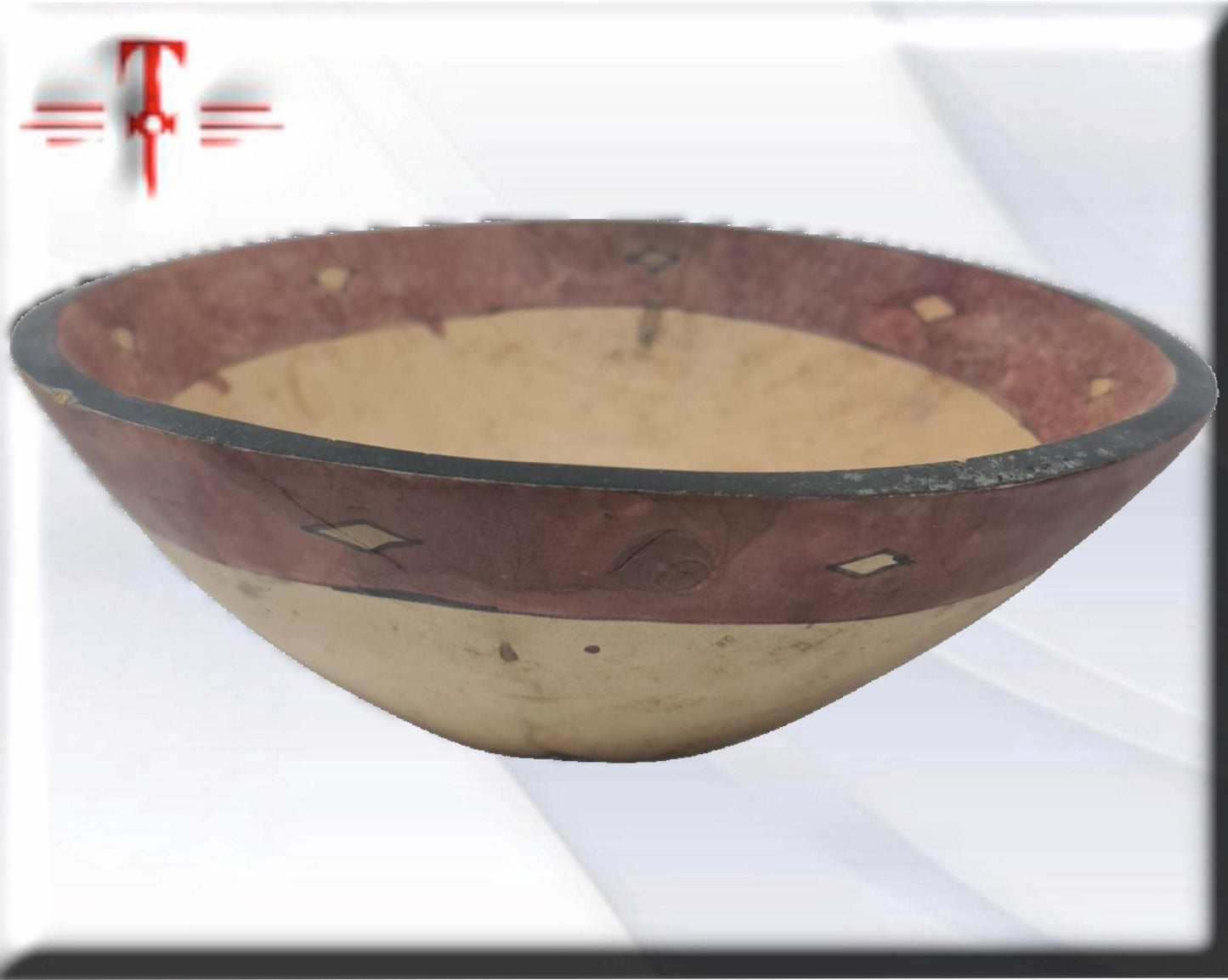 Cuenco de madera con diseño Rinoceronte Arte africano , Galería de Arte , antigüedad , Artesanía africana