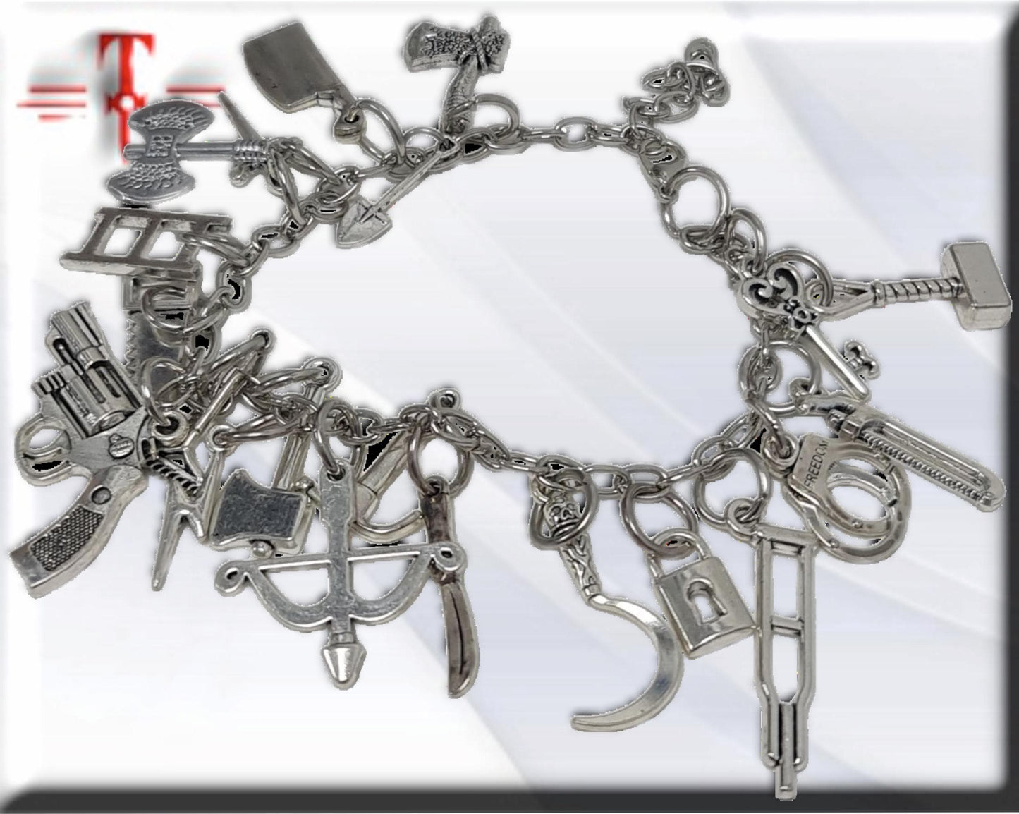 Achabá pulsera con las 21 piezas de Oggun Ifá Santeria Palo Mayombe
