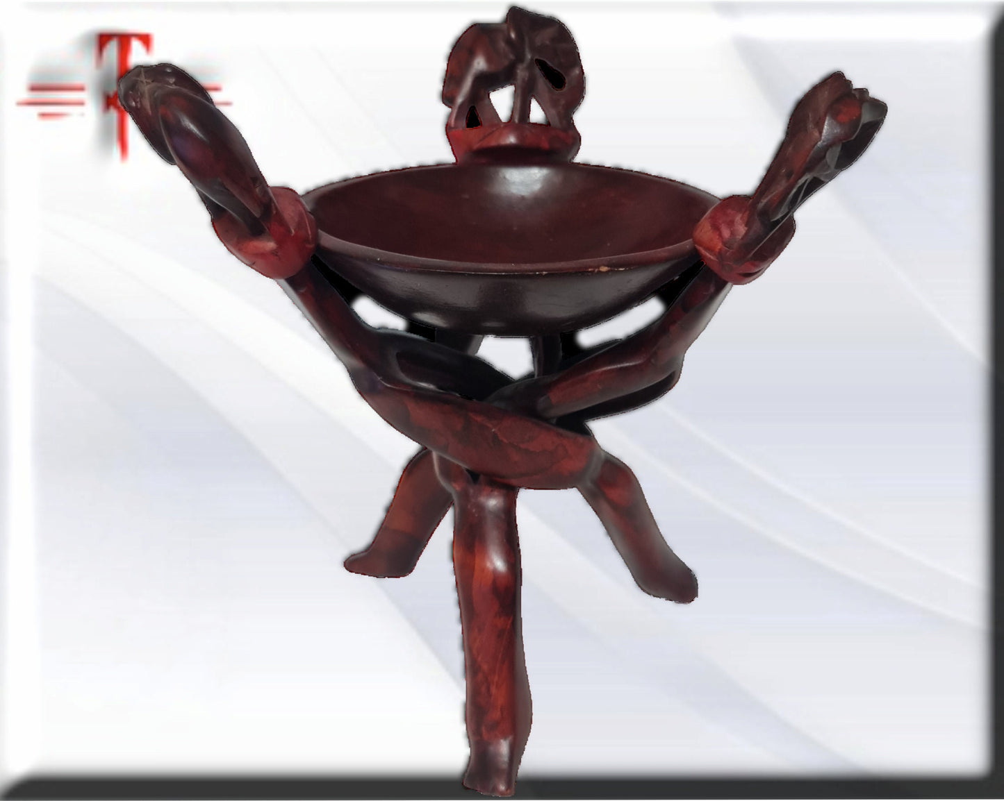 Bowl mesita de 3 patas con motivos de elefantes