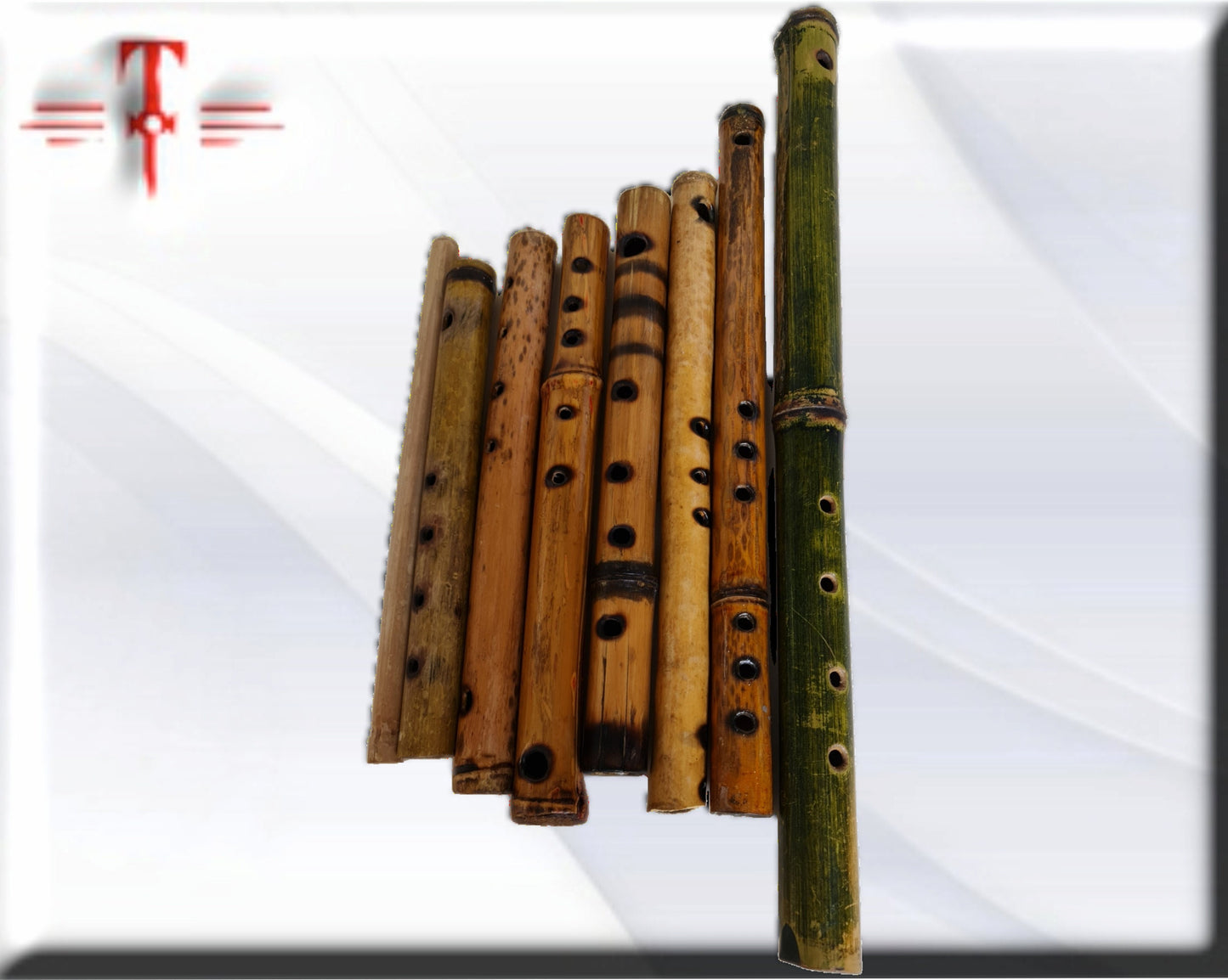 Pack 8 Flautas de Bambú , arte africano , Galería de arte , hecho a mano