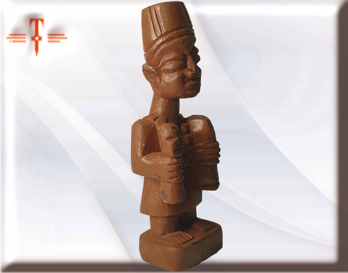 estatua de madera Yoruba Babalawo Santeria Palo Mayombe