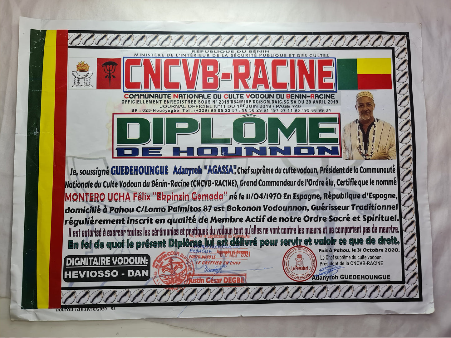 Amuleto Africano salud , secretos del vodoun Fon , arte tradicional africano