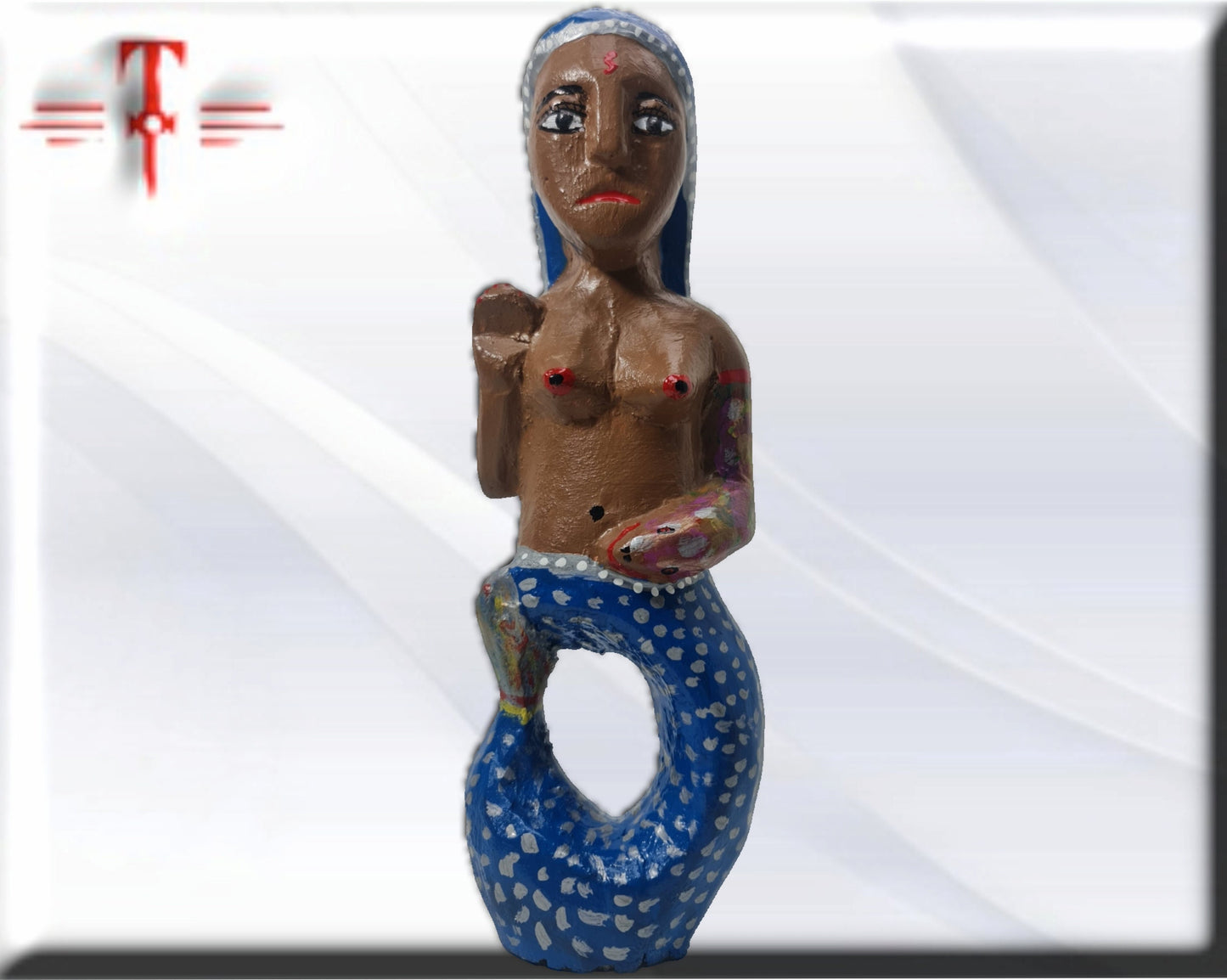 Escultura madera Mami Wata , original de Africa ( Benín ) Yemaya