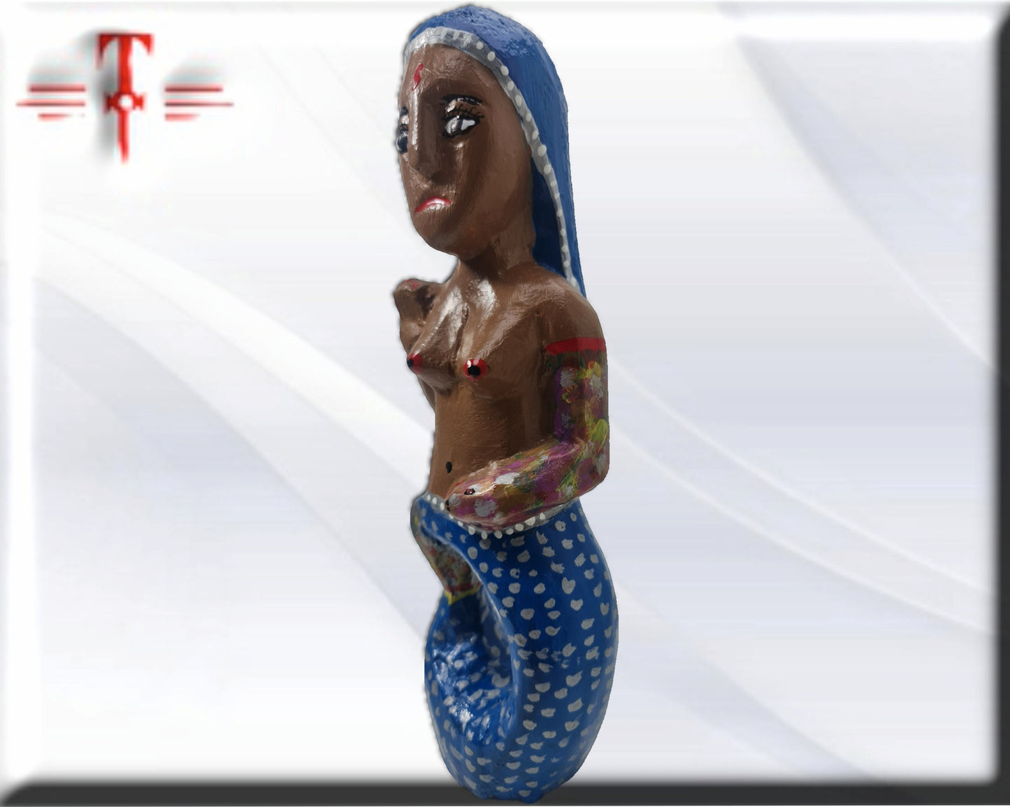 Escultura madera Mami Wata , original de Africa ( Benín ) Yemaya