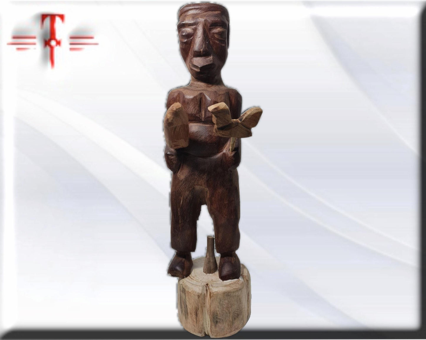Alboran Oba Kolaba Puppe, Holz - Santeria, Yoruba, Lucumí