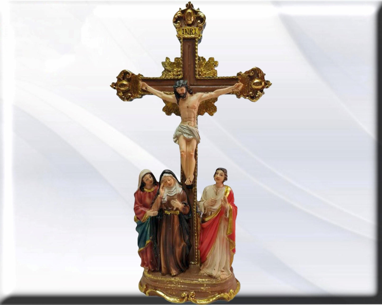 Cruz de Jesus con las 3 Marias . Catholic Saints and Virgins, Religious products,