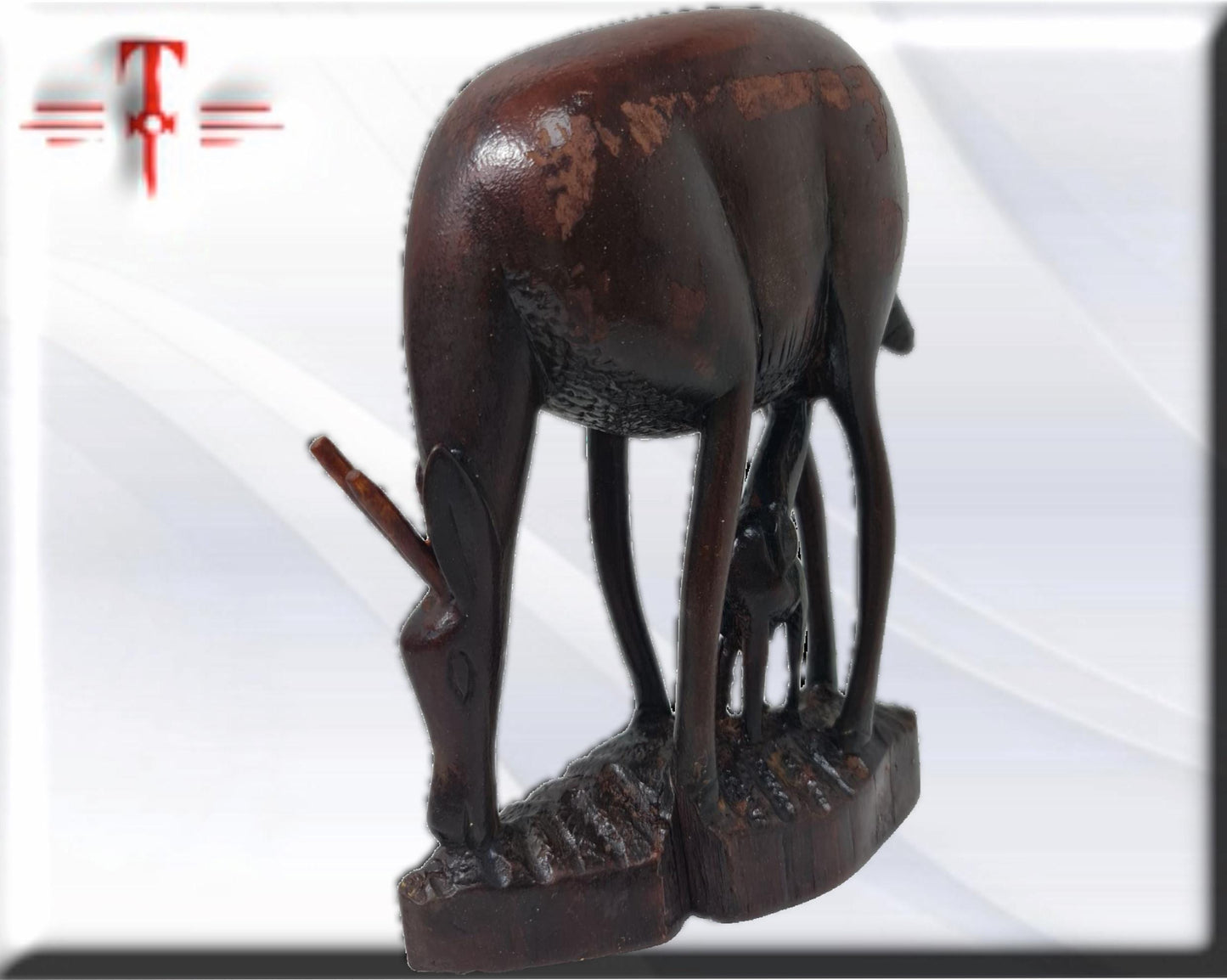 Ciervo madera , animal decoracion del hogar - producto artesanal
