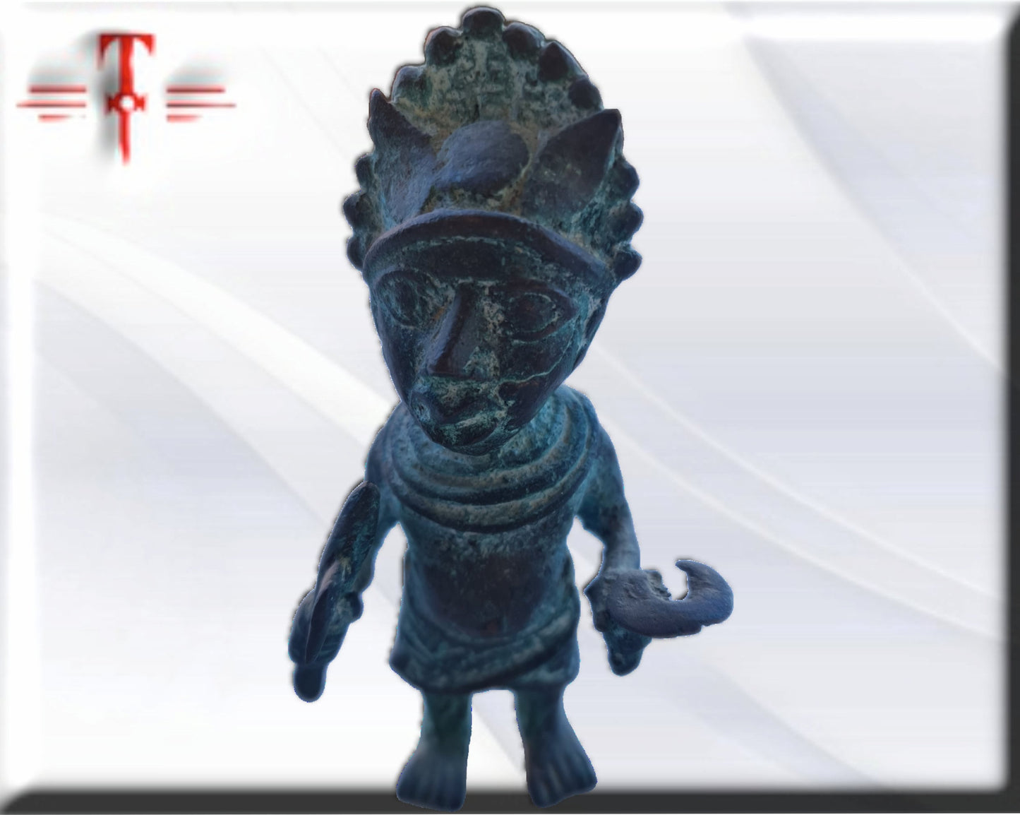 Personaje Hechicero de la realeza de Benín, Estatua bronce arte de Benín ( Galeria de arte )