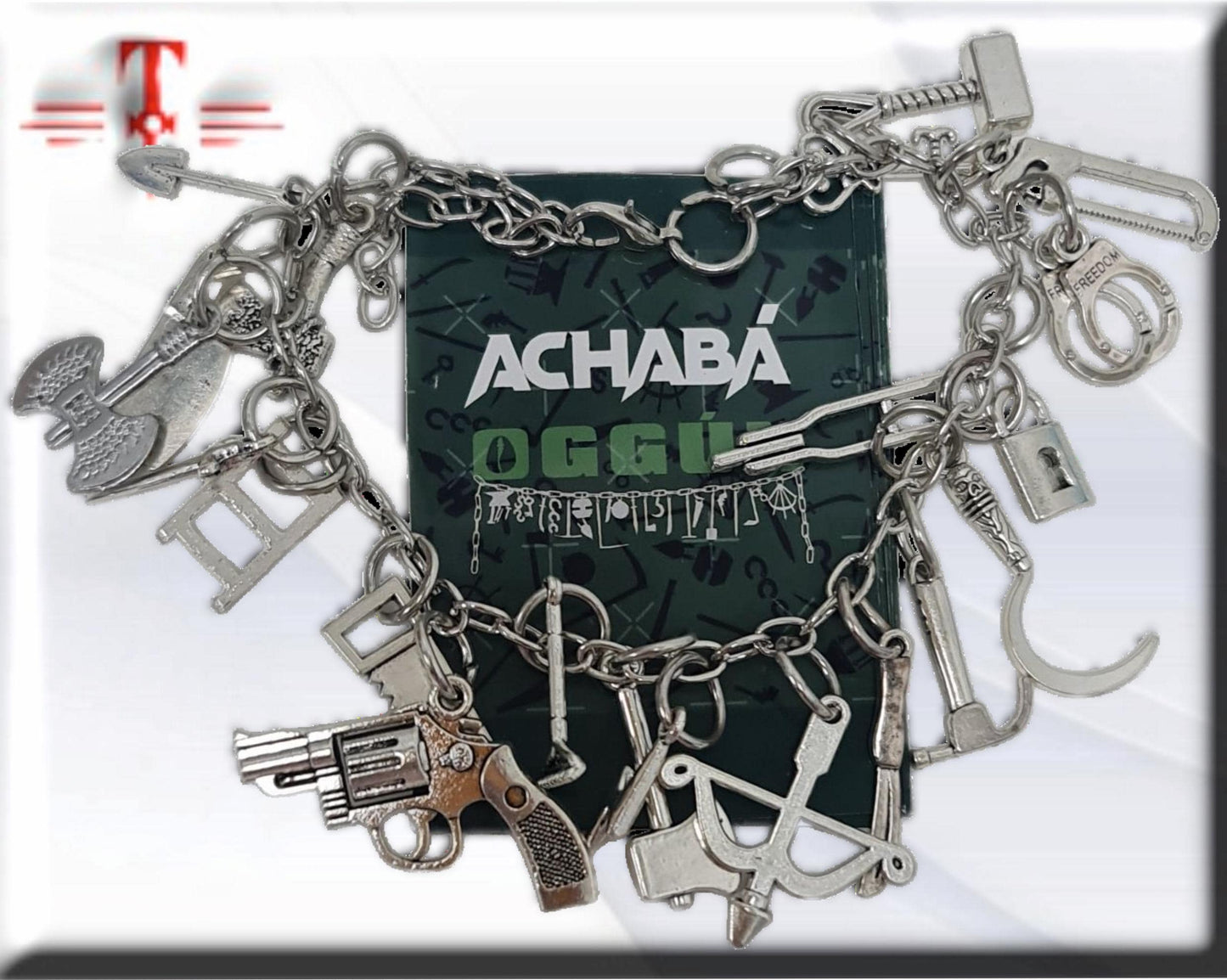 Achabá pulsera con las 21 piezas de Oggun Ifá Santeria Palo Mayombe