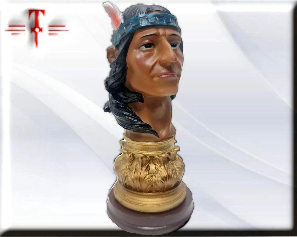 Estatua , Figura ,Indio Guaicaipuro , 3 potencias Africanas