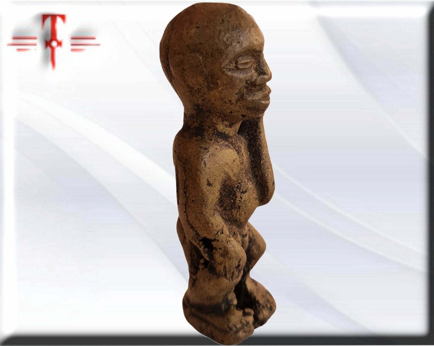 Antigua estatuilla de bronce de Benín Arte Africano , galeria de arte
