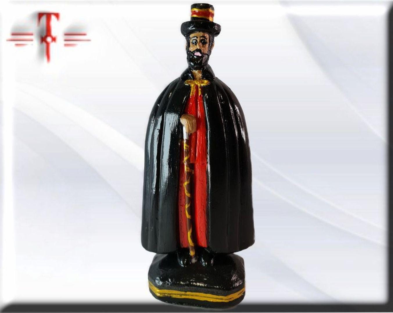 Figura Yeso Exú Capa preta Encruzilhada , Candomble , kimbisa, Umbanda