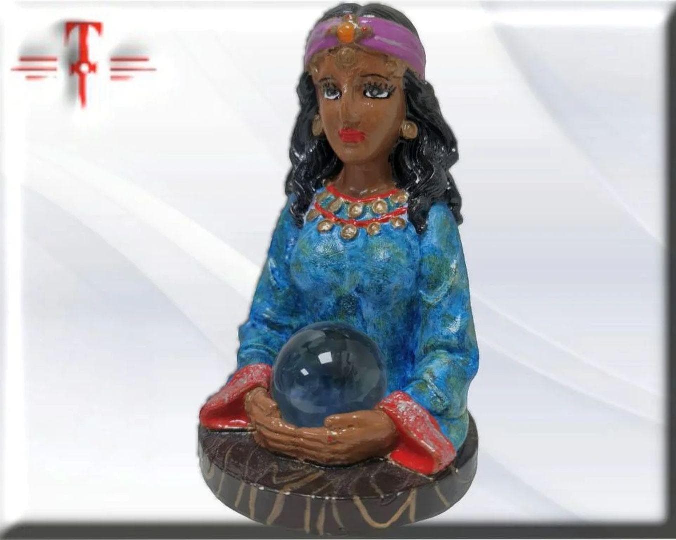 Estatua Busto , Tarotista , Gitana vidente con bola de cristal ,articulos esotéricos y religiosos