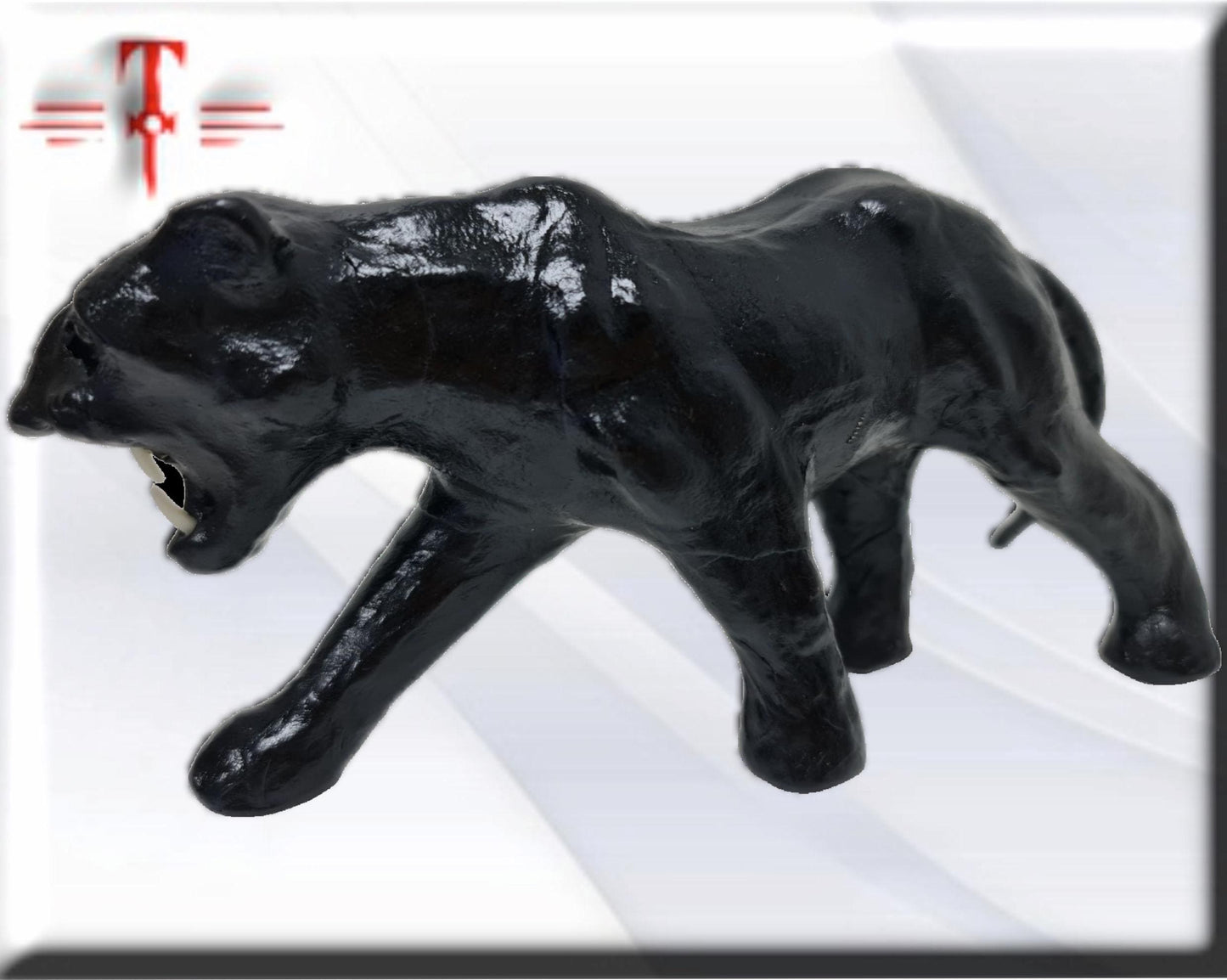 Leopardo de cuero , animal decoracion del hogar - producto artesanal