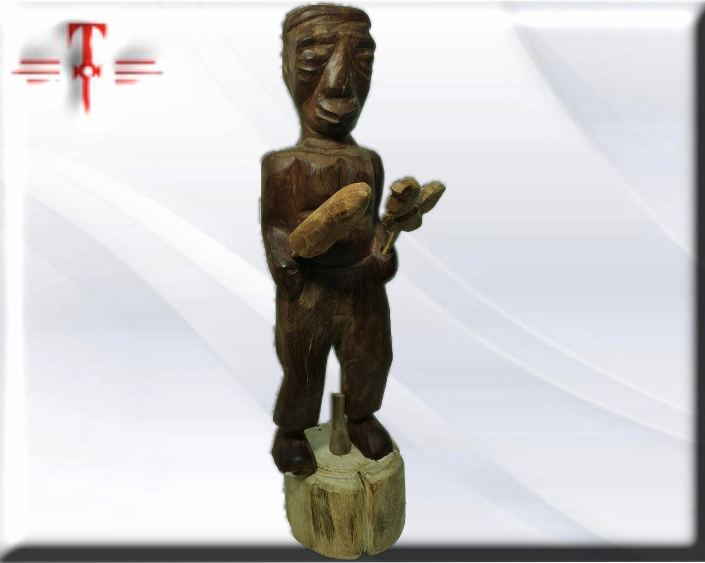Alboran Oba Kolaba Puppe, Holz - Santeria, Yoruba, Lucumí