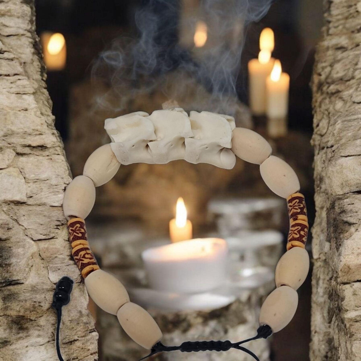 Brazalete Africano hueso serpiente , proteccion , suerte , secretos vodoun Fon