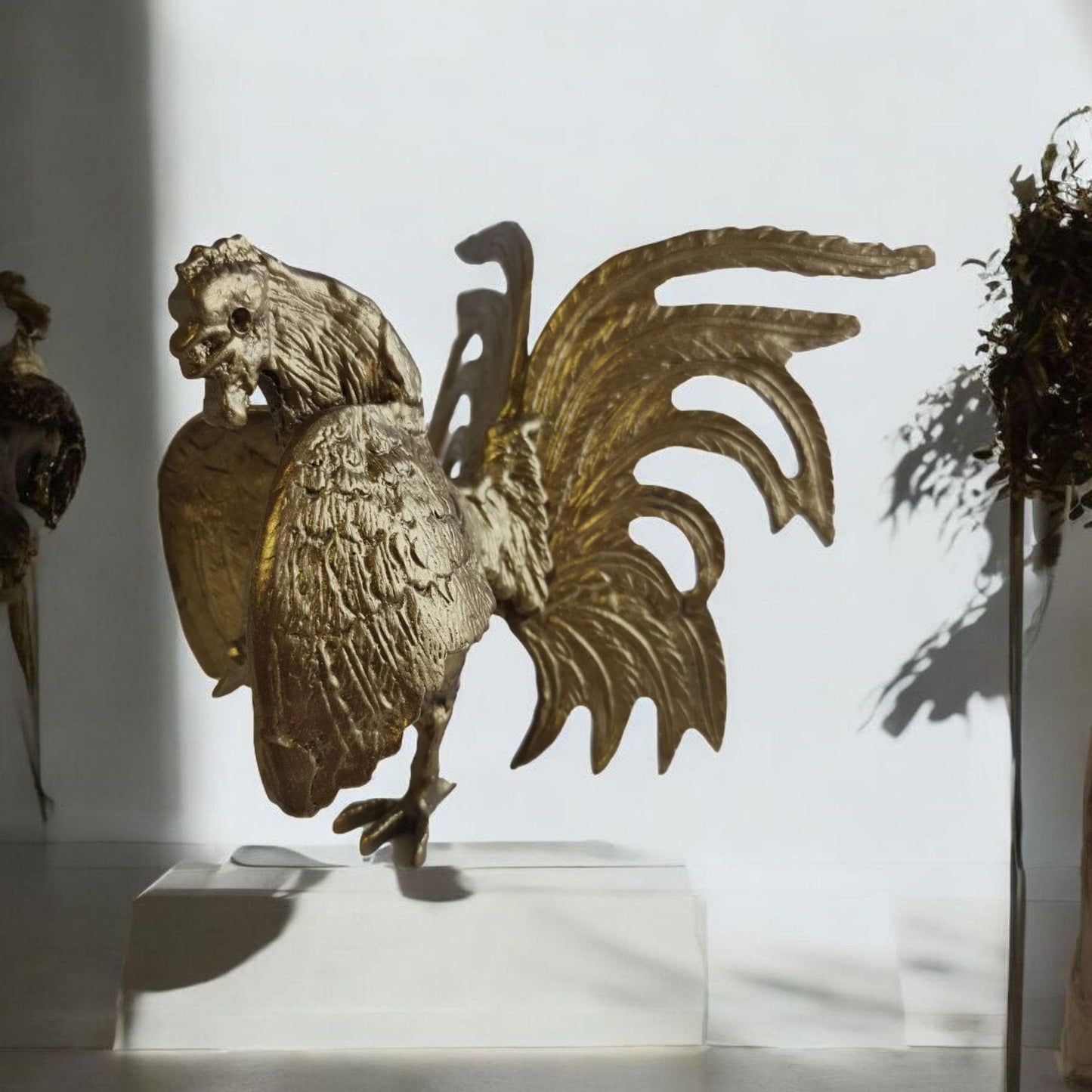 Gallo de pelea en Bronce de Benín (Africa del Oeste)