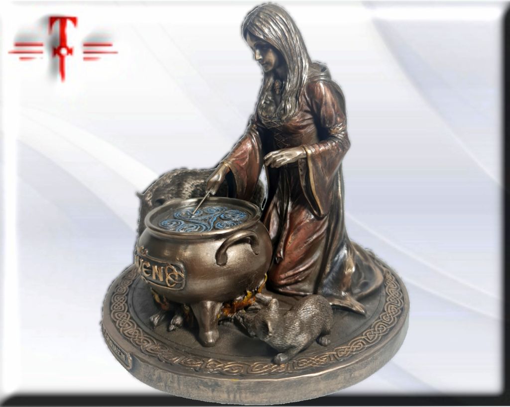 Statue des Gottes Dagda, mythologische Götter, esoterische und religiöse Gegenstände, handbemalt
