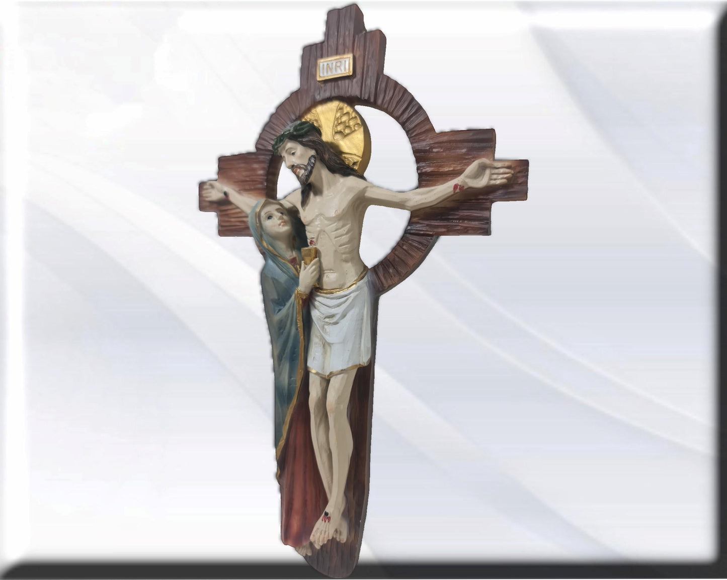 Crucifijo Cruz con Maria . Catholic Saints and Virgins, Religious products,