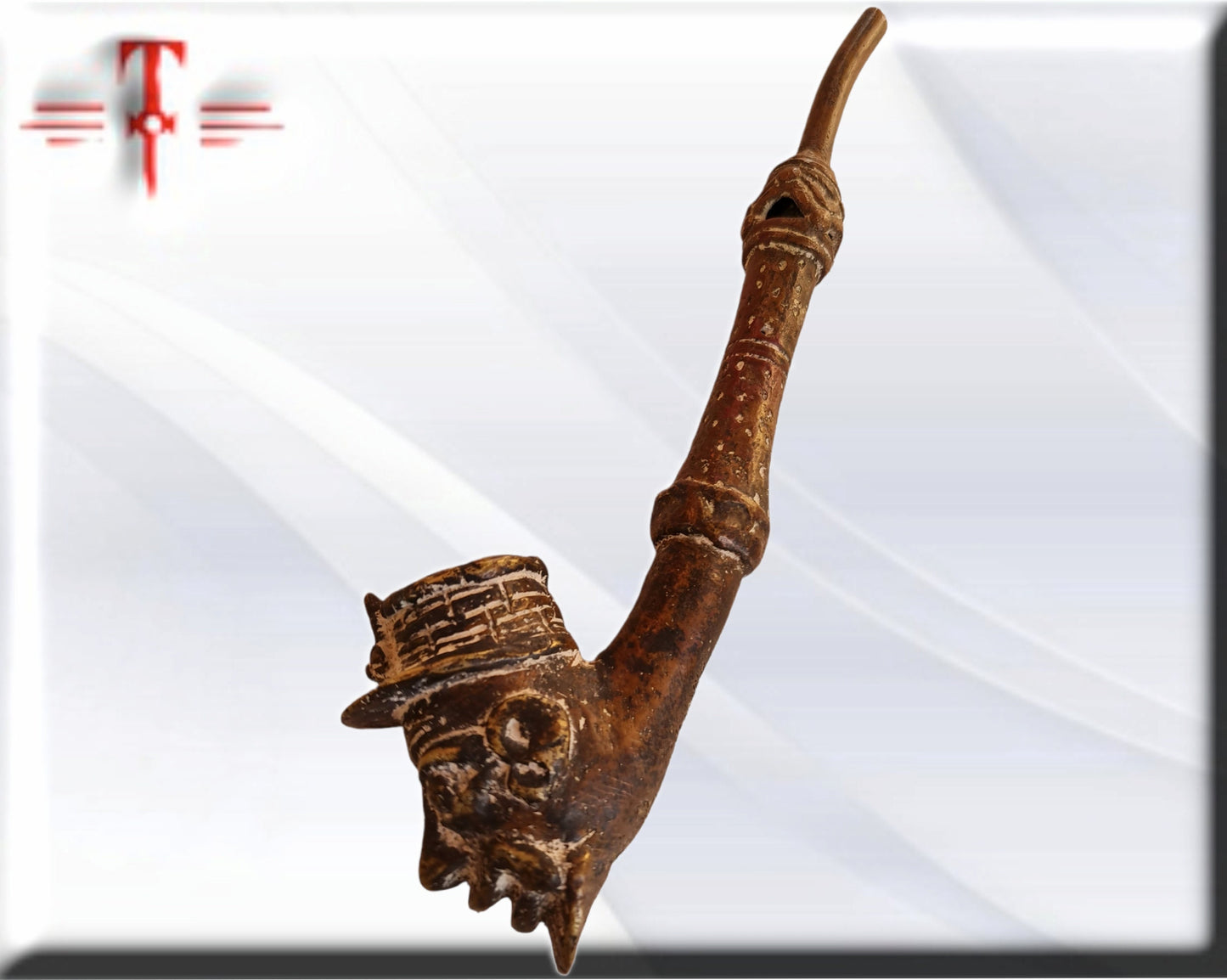 Antigua Pipa bronce Arte africano , galería de arte