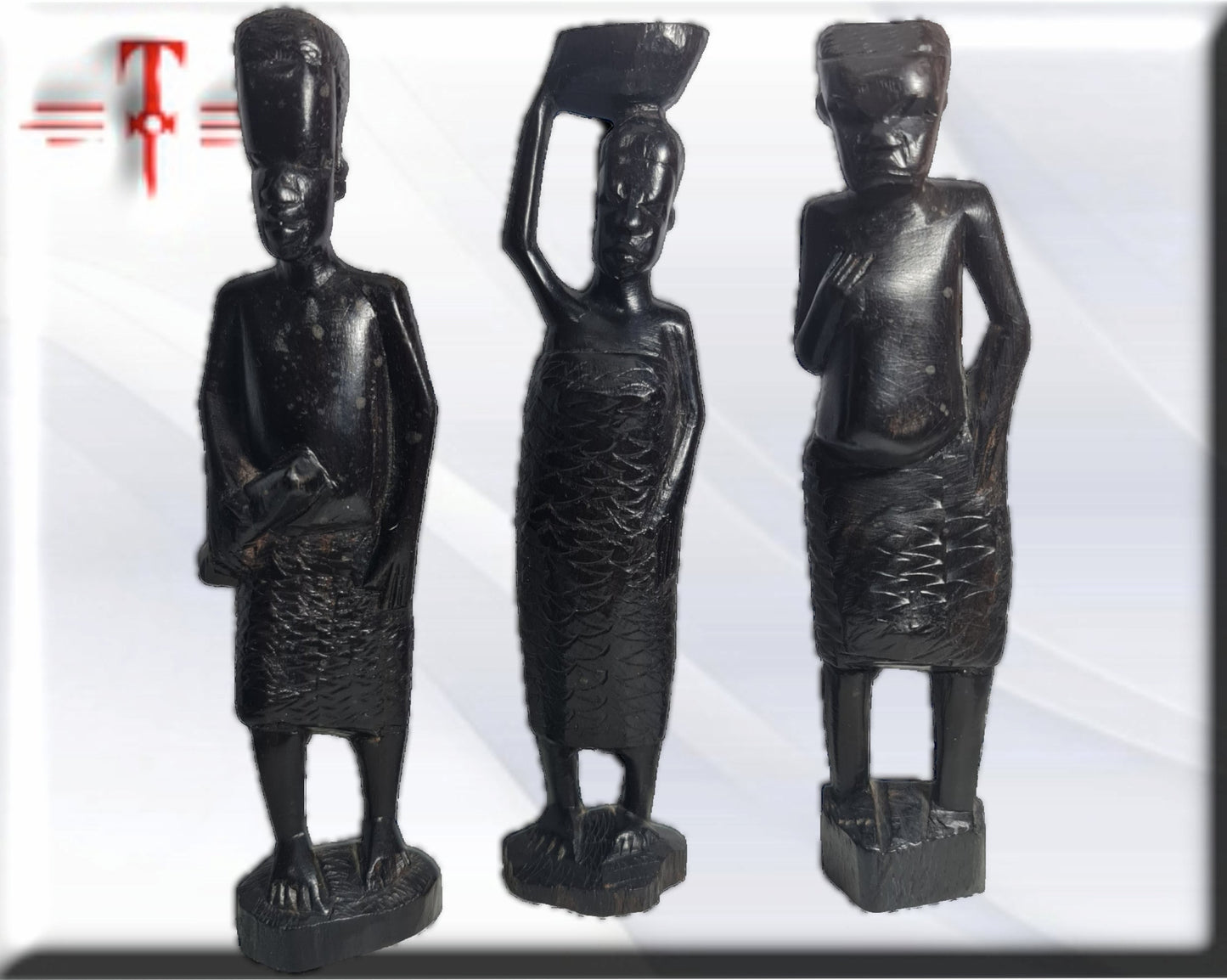 estatuillas familia africana , arte y decoración africana