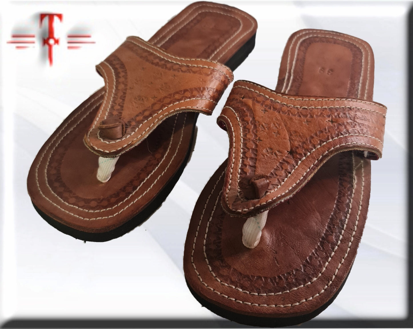 Sandalias de cuero Africanas , producto artesanal .