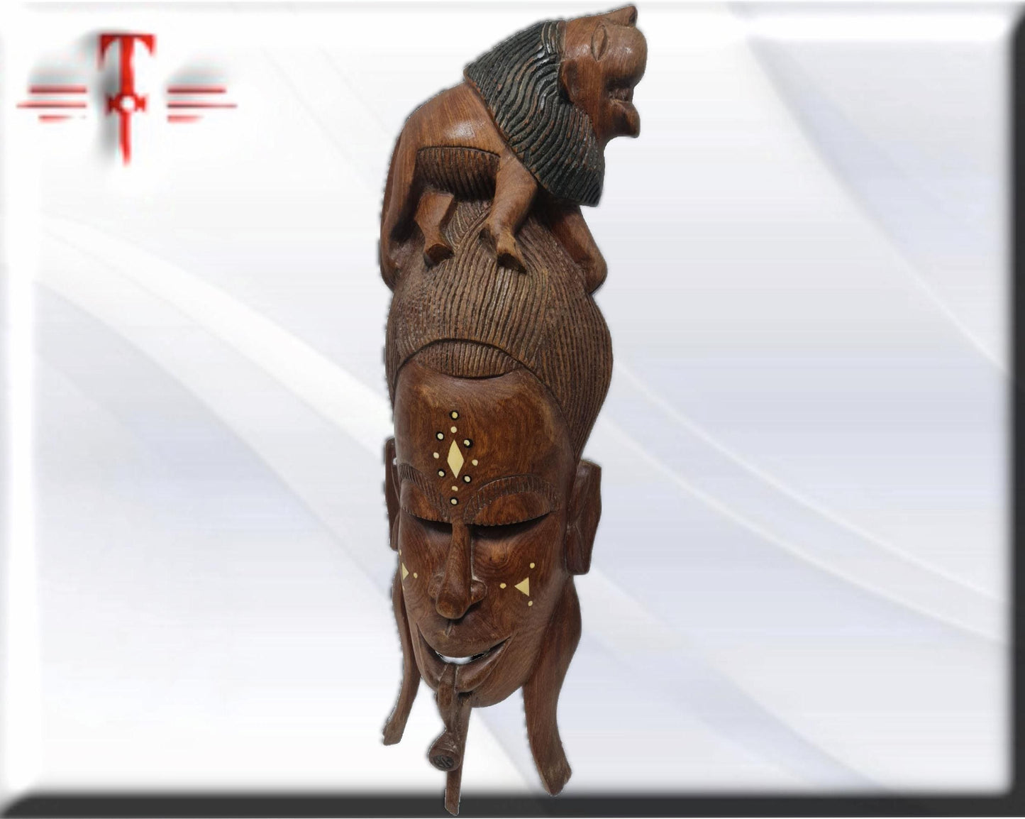 Máscara Africana con Leon , artesanía africana