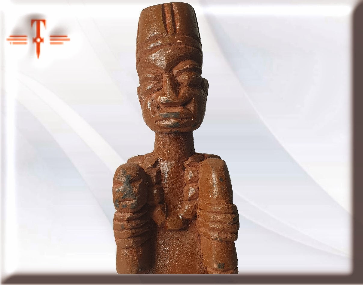 estatua de madera Yoruba Babalawo Santeria Palo Mayombe