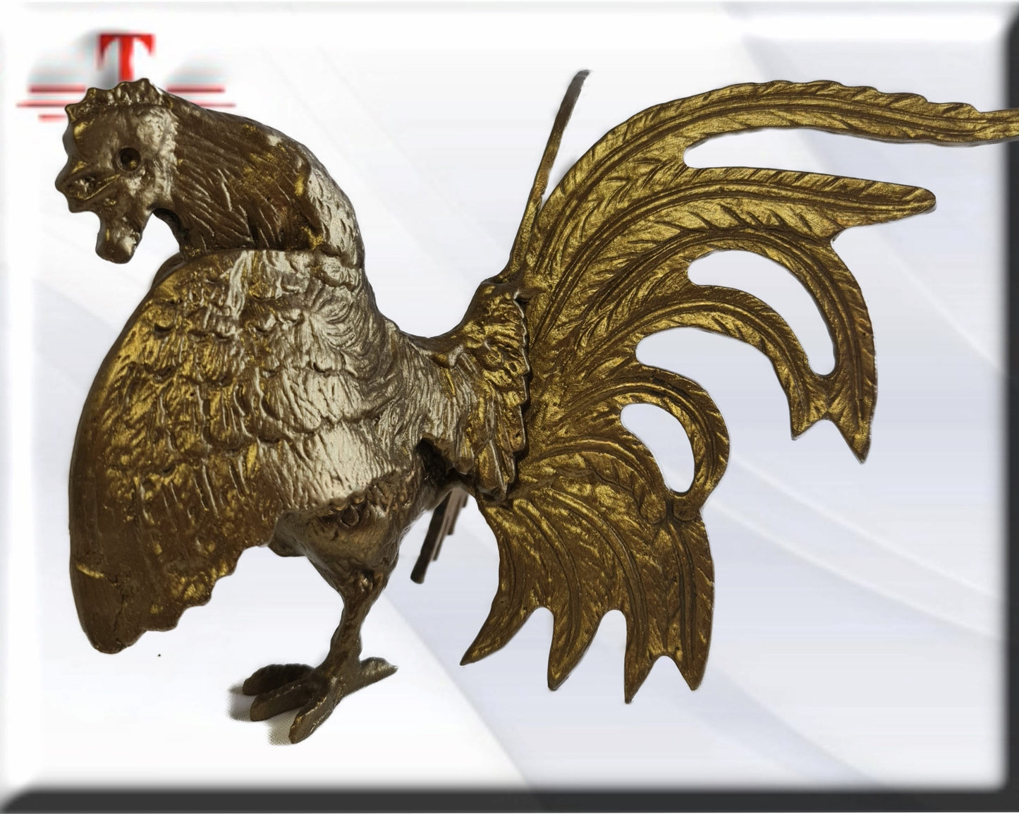 Gallo de pelea en Bronce de Benín (Africa del Oeste)
