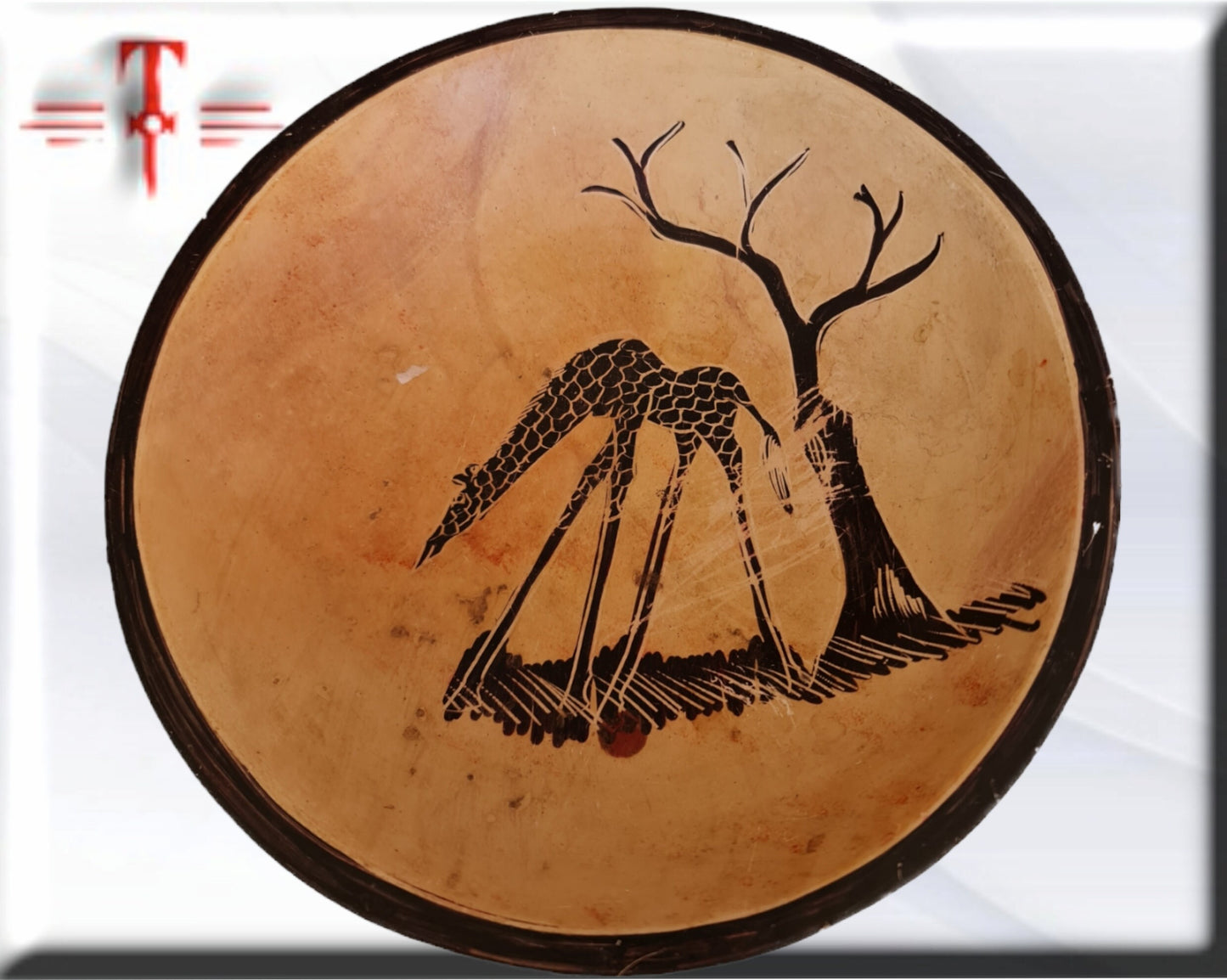 Plato Hondo con diseño Animales Piedra Arte africano , Galería de Arte , antigüedad , Artesanía africana
