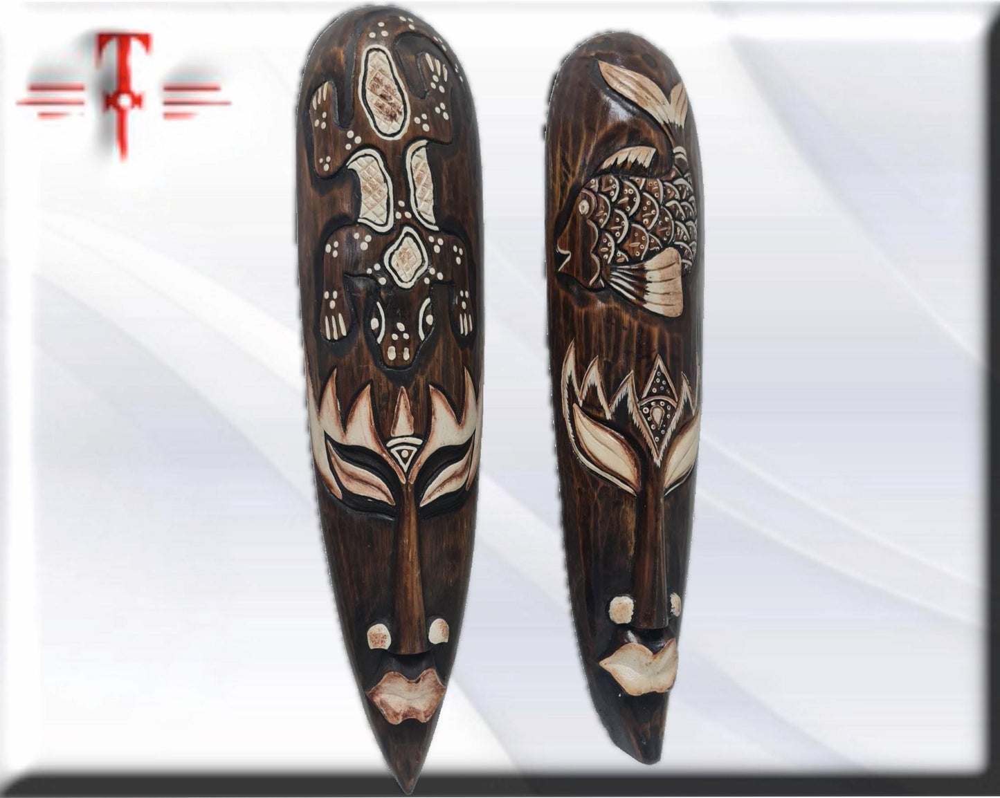 Pareja de mascaras , Indonesia , hecho a mano