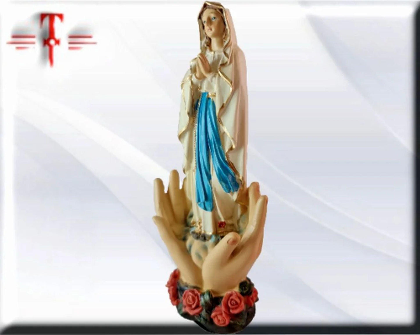 Virgen de Lourdes entre manos , Santos y Vírgenes católicos , productos Religiosos