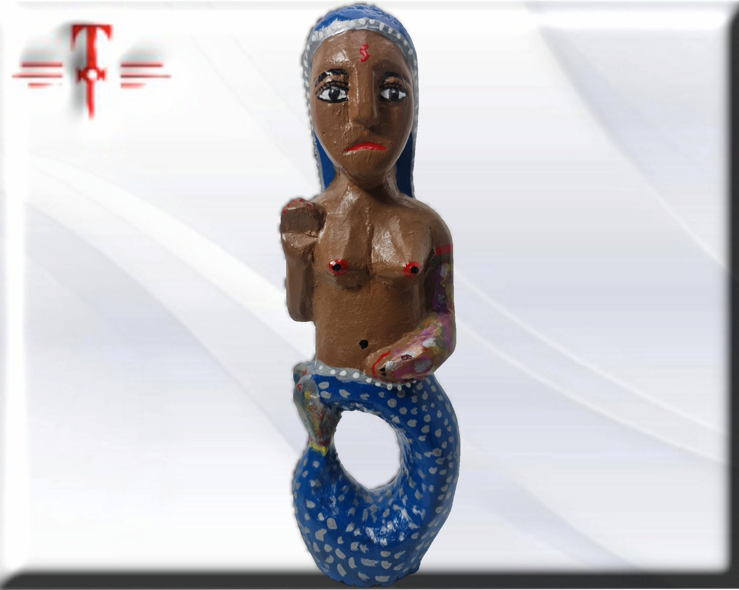 Escultura madera Mami Wata , original de Africa ( Benín ) Yemaya