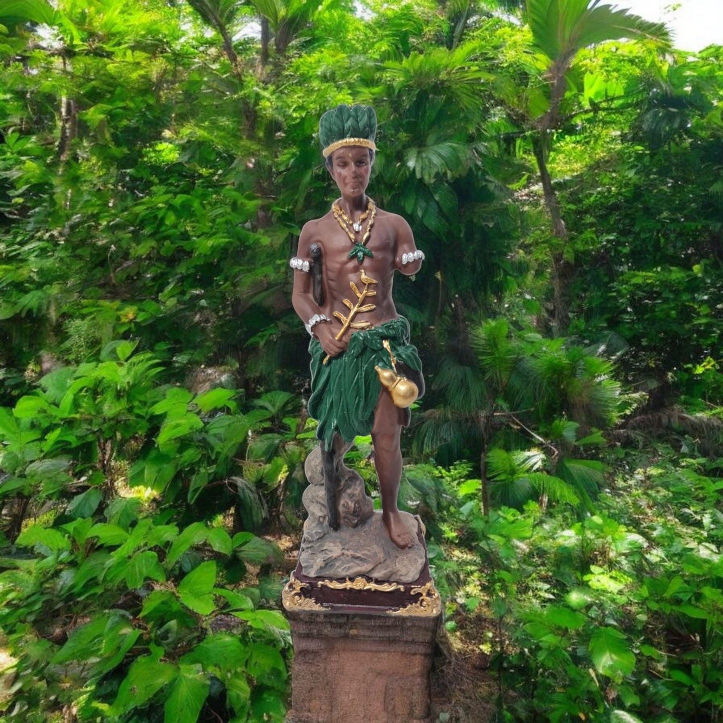 Estatua del Orisha Osain , productos de Santería , Deidad de la Selva