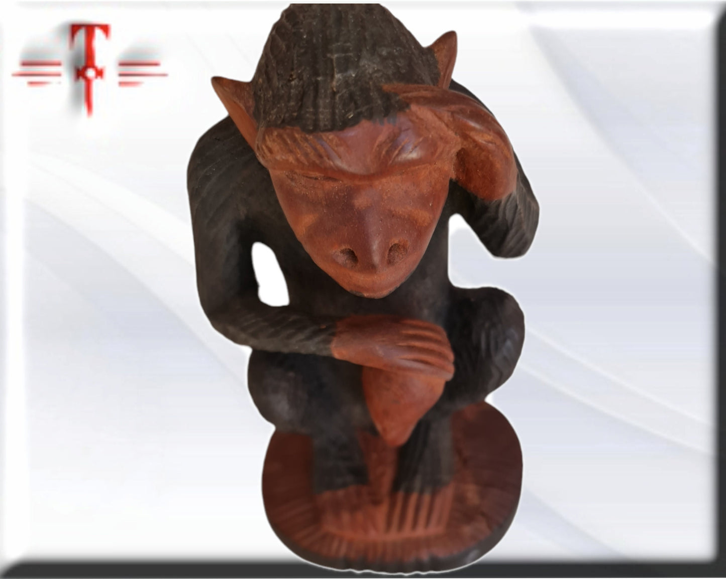 Estatuilla de Mono tallada a mano , arte africano , Galería de arte , antigüedad