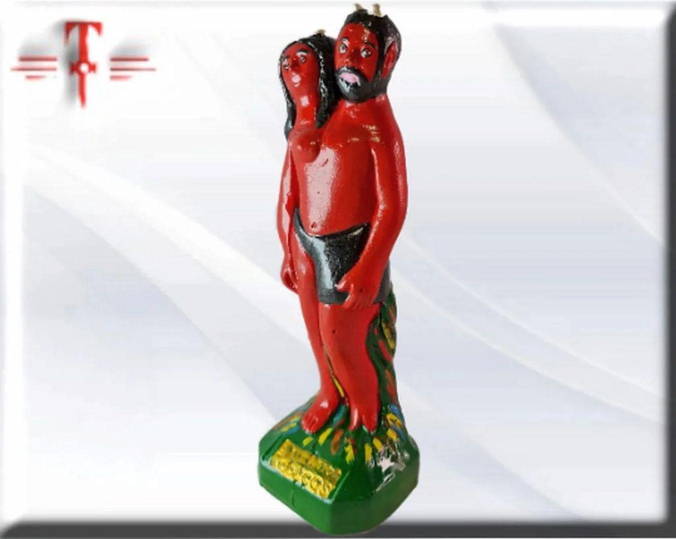 Figura Yeso Exú Dos cabezas , Candomble , kimbisa, Umbanda