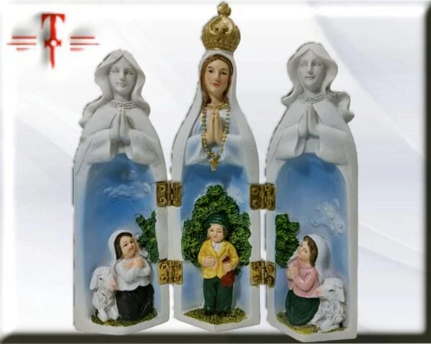 Tríptico Fátima con pastores , Santos y Vírgenes católicos , productos Religiosos