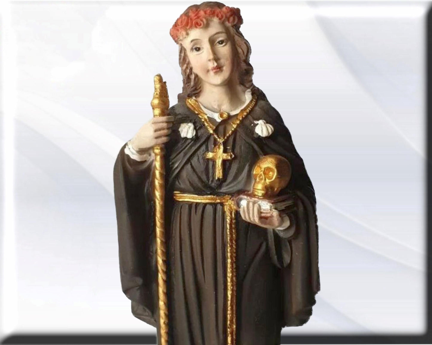 María Magdalena con libro y calavera. Santos y vírgenes católicos, productos religiosos.