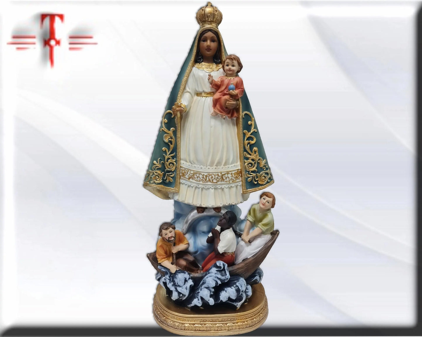 Unsere Liebe Frau der Barmherzigkeit aus blauem Kupfer, katholische Heilige und Jungfrauen, religiöse Produkte
