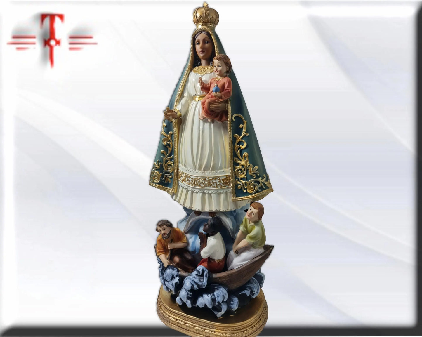 Unsere Liebe Frau der Barmherzigkeit aus blauem Kupfer, katholische Heilige und Jungfrauen, religiöse Produkte