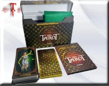 La Baraja dorada del Tarot Pack , Libro + cartas + tapete protector